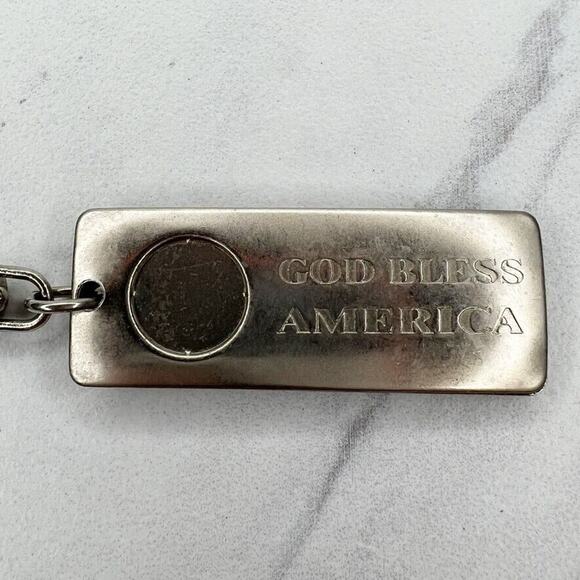 Deercreek Construction God Bless America Metal Keychain Keyring - Picture 6 of 8